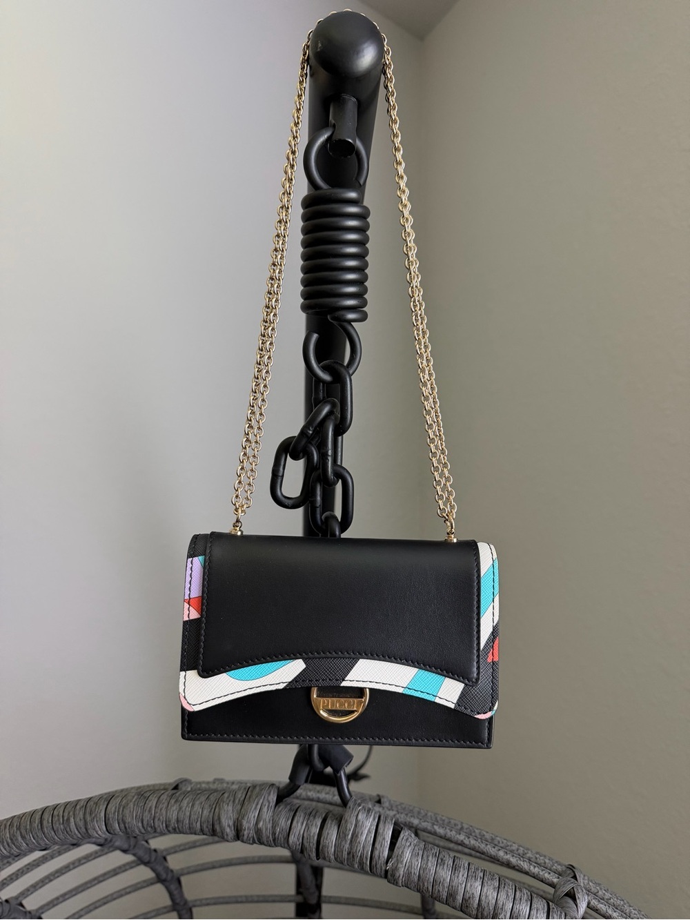 Emilio Pucci Shoulder Bag multi color Leather mini bag